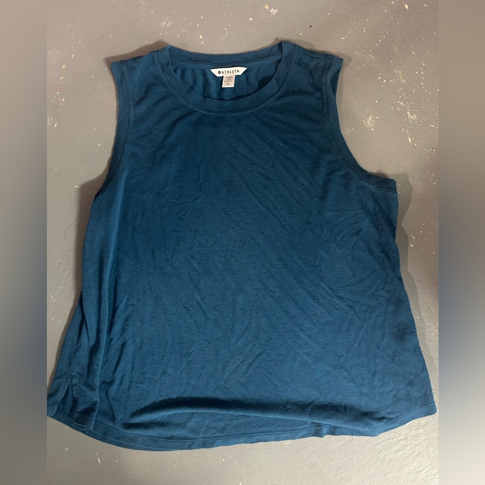 Athleta Deep Blue Muscle Tee